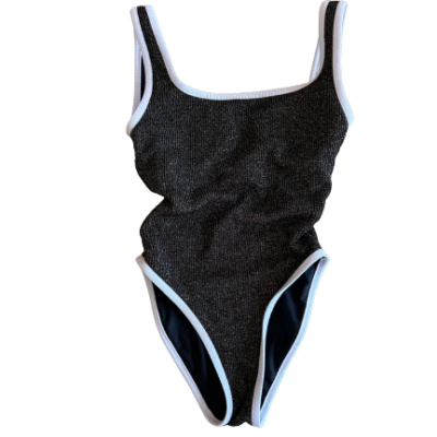 Ocean Isle One Piece- Glitter Black