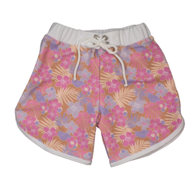 Mini Ro Trunks- Palm Floral/Violet Tiare Hawaii X LainSnow