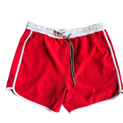 Mens Sunset Beach Boardshorts– Red- Short Version